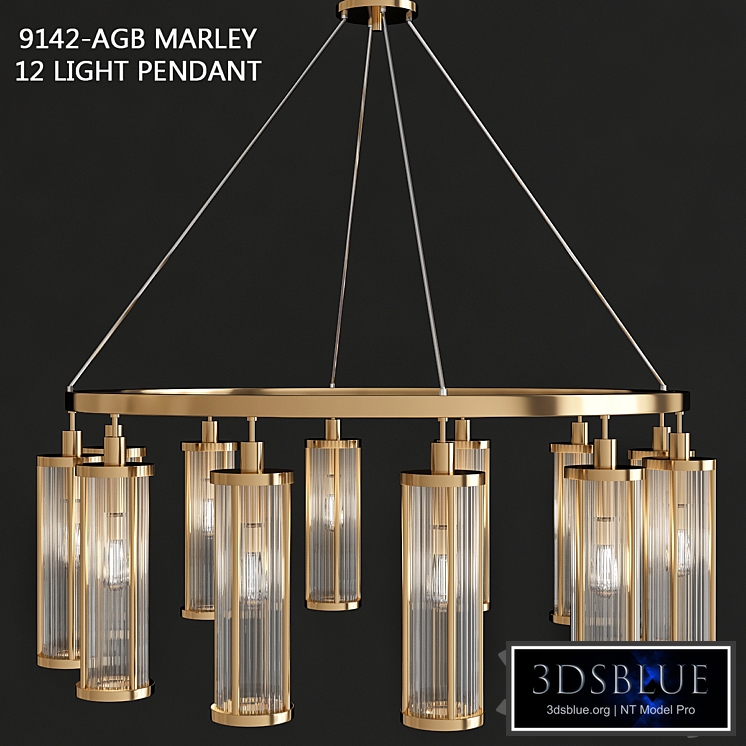 Hudson Valley 9142-AGB Marley 12 Light Pendant