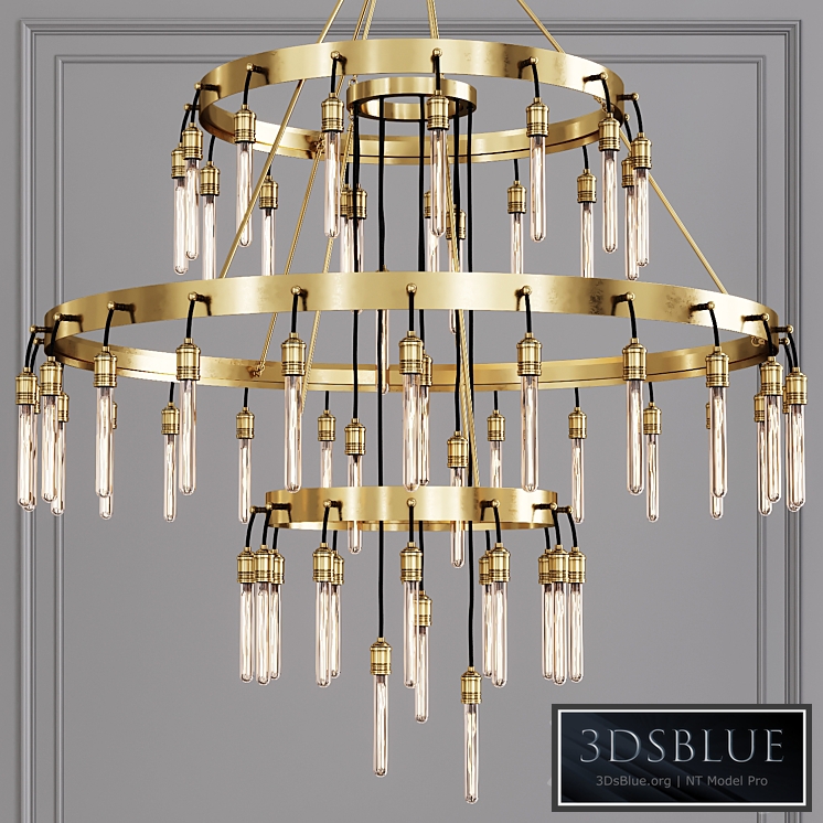 Restoration Hardware AXIS 3-TIER CHANDELIER 60 Brass