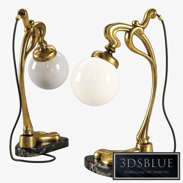 Vintage Gilt Bronze Art Nouveau Desk Lamp