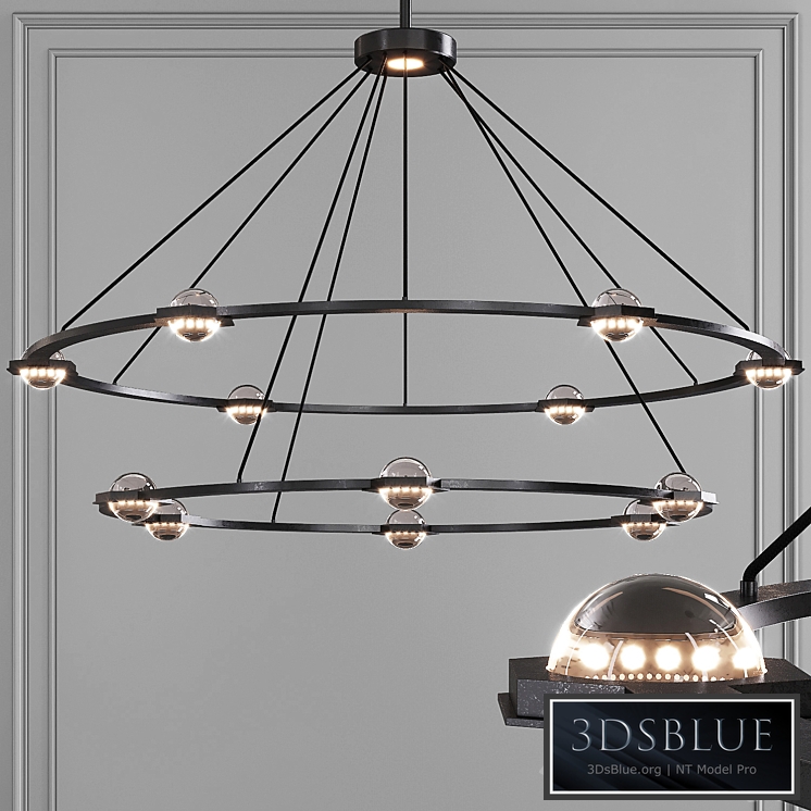 Restoration Hardware ECLATANT ROUND 2-TIER CHANDELIER 60 Black