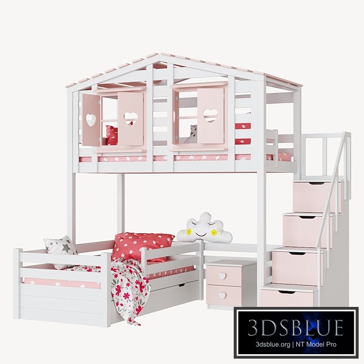 Children&#39;s 2-level bed lodge Bilbao set 2