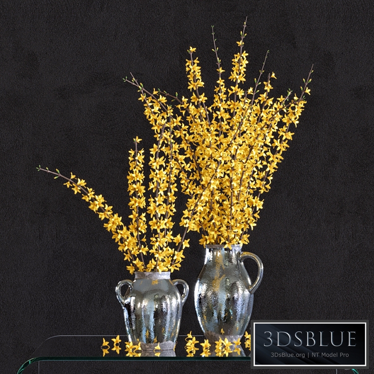 Flower Arrangement: Forsythia Set1