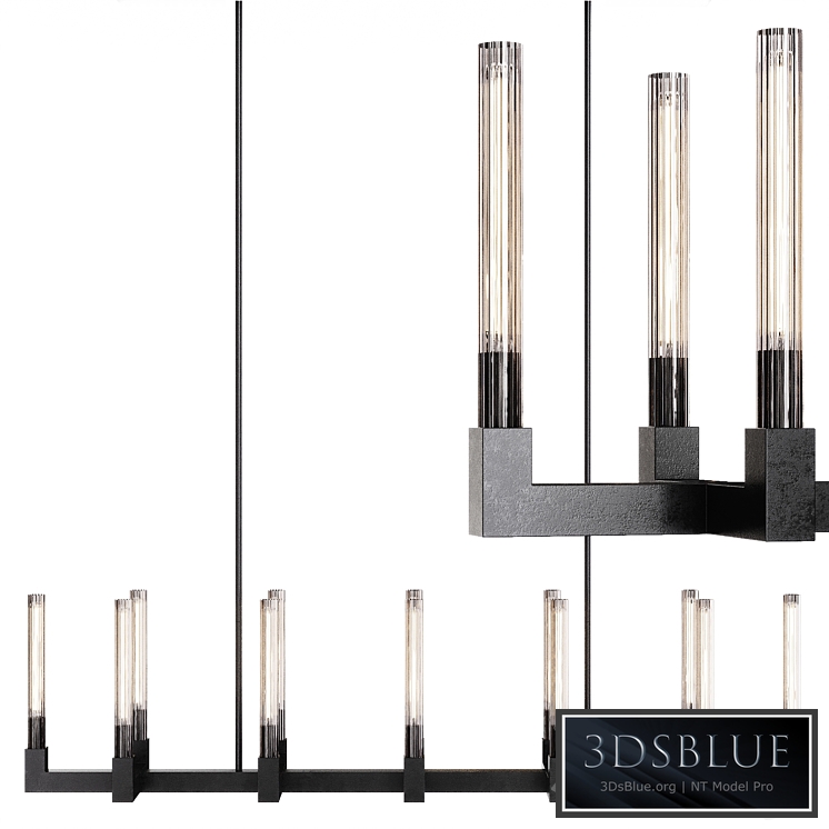 Restoration Hardware CANNELE LINEAR CHANDELIER 67 Black