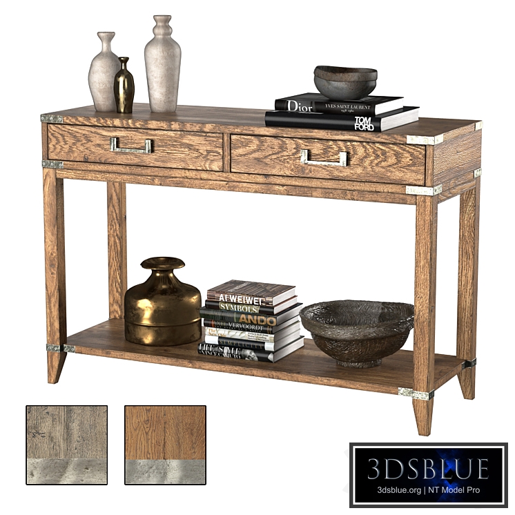 CAYDEN CAMPAIGN 2-DRAWER CONSOLE TABLE