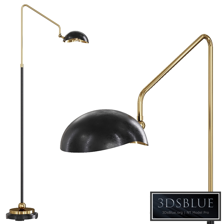 Restoration Hardware CONVESSI FLOOR LAMP Black and Brass