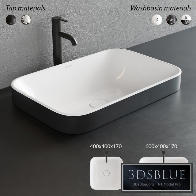 Duravit HAPPY D.2 PLUS Rectangular Washbasin Set2