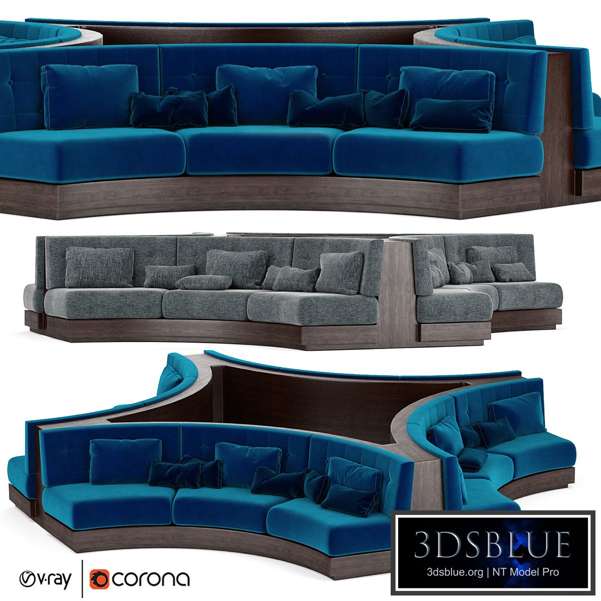Booth Seating Round Sofa for Luxury Restaurant Lounge Cafe