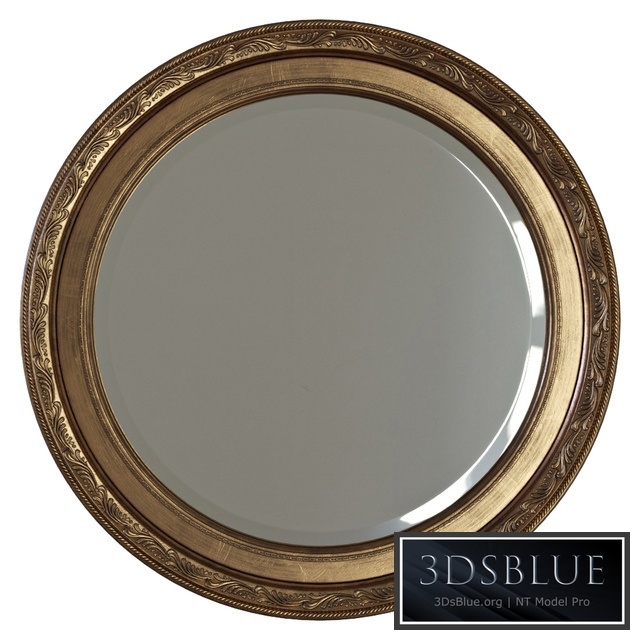 Round mirror in a frame