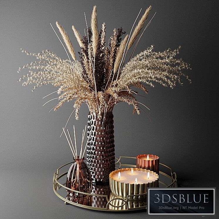 Dry bouquet in the decorative vase | Bouquet of dried flowers in a decorative vase