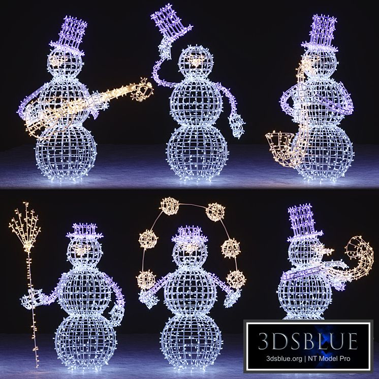 Snowman figures from garlands