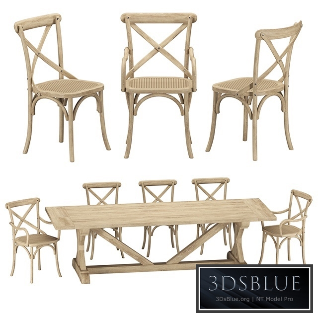 Restoration Hardware - Madeleine Chairs with Salvaged Table
