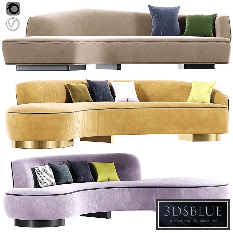 Vladimir Kagan Curve Sofa Set