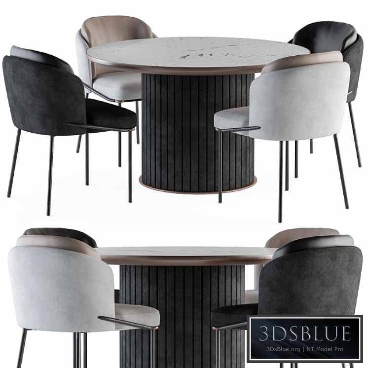 Minotti Dinning-Round Table and Chair