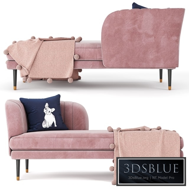 Kensington chaise rose pink