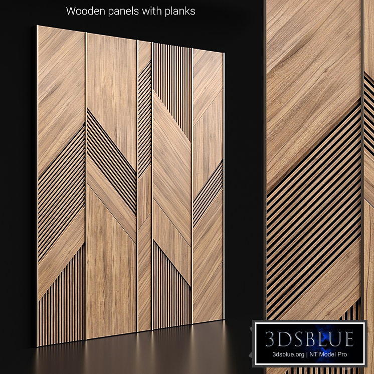 Wooden panels with planks