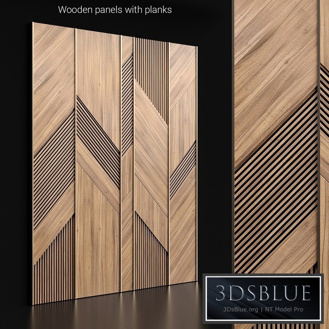Wooden panels with planks