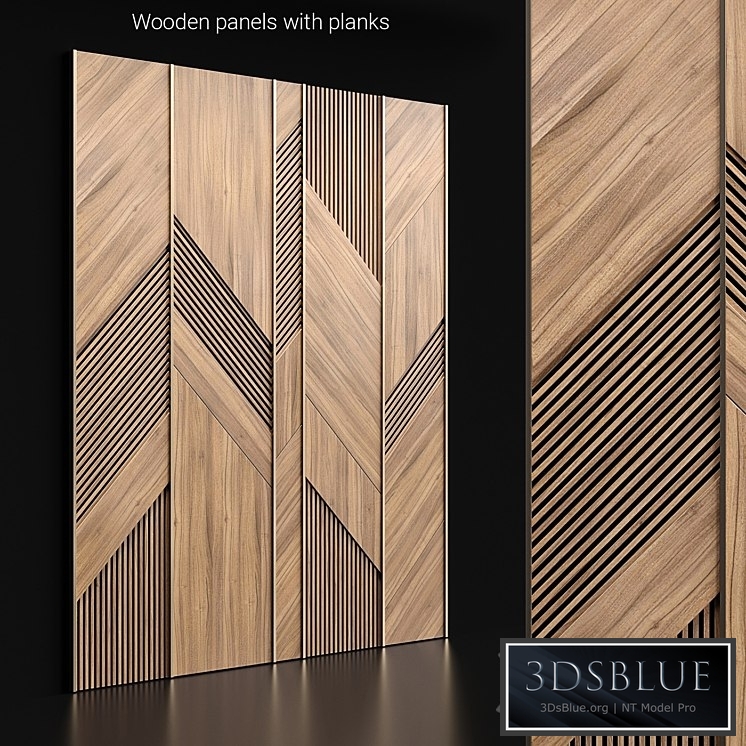 Wooden panels with planks