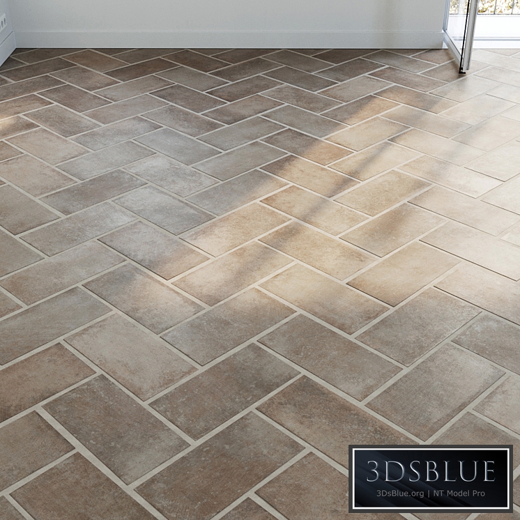 Ceramic tile set 01 - Terracotta Herringbone