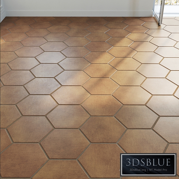 Ceramic tile set 03 - Hexagon Natural Terracotta