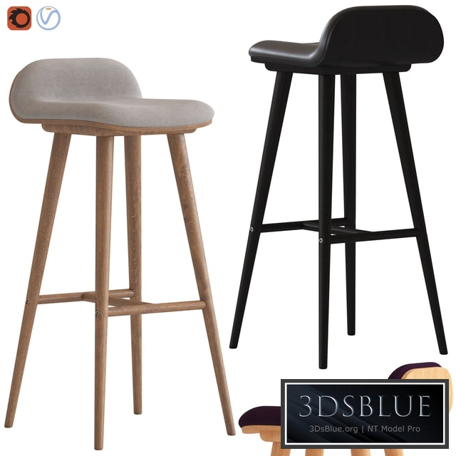 Oslo Home Venice and Black Capa Barstools