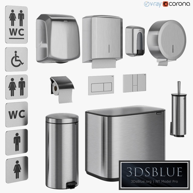 Bathroom accessories set 71 (Jofel, Brabantia, BXG, Katrin, Viega)