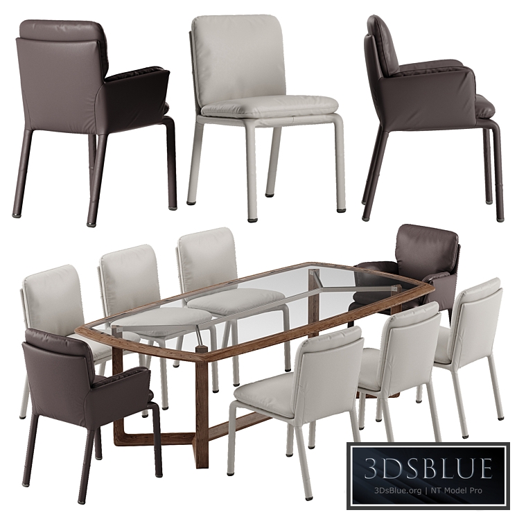 Natuzzi Ambra chair Amber table set