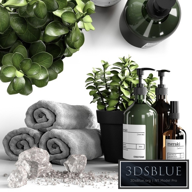 Bathroom decorative set with salt