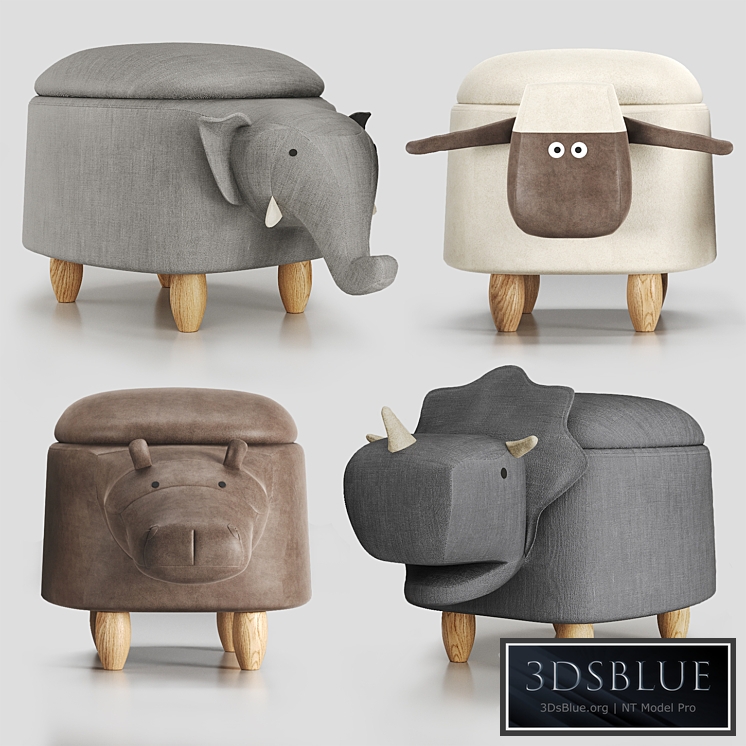 Hippo childrens storage stool