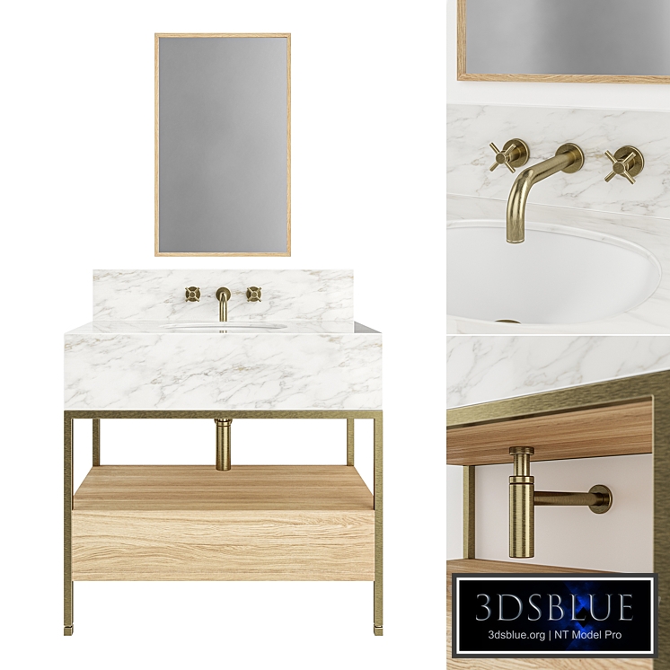 Clyde Single Metal Vanity Unit by Porter