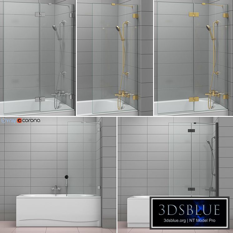 Bath and shower curtains Radaway and Villeroy & Boch set 76