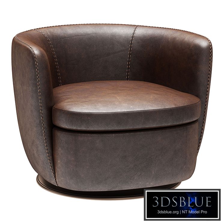 Restoration Hardware Klein Leather Swivel Chair