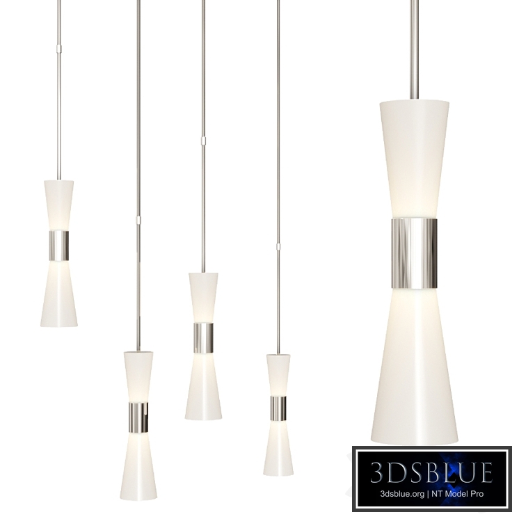 Clarkson Medium Narrow Pendant by AERIN Nickel and Milk glass