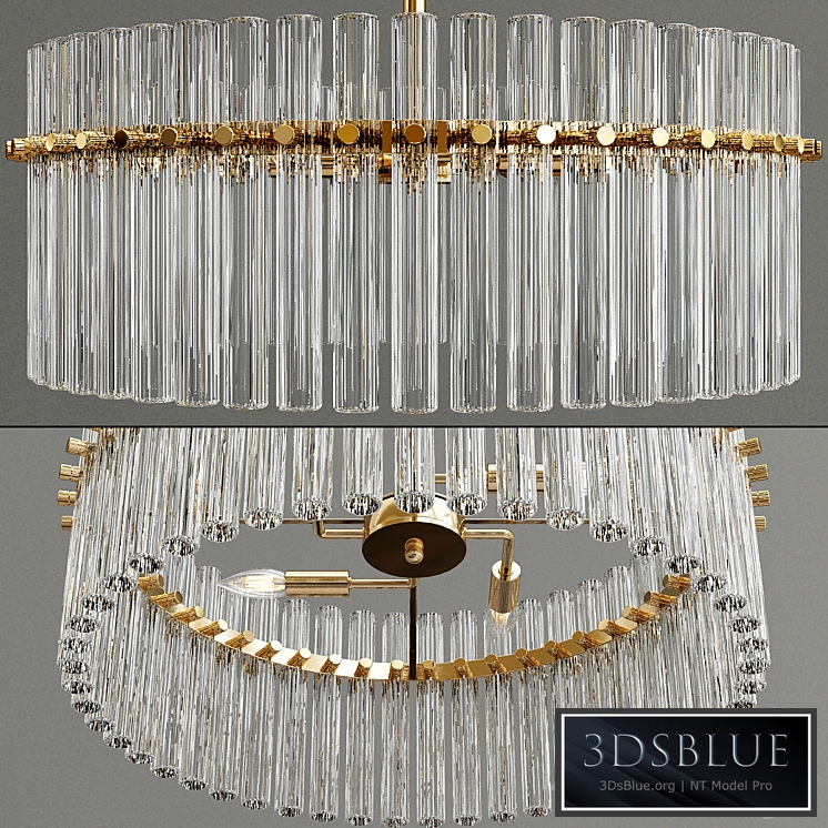 Casandra 4-light Brushed Brass Pendant Crystal Chandelier