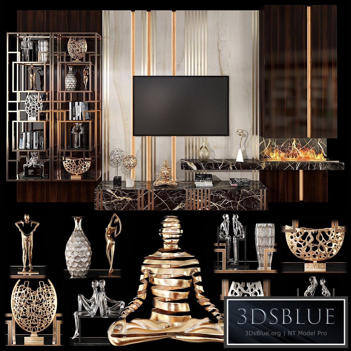 TV Wall Units set 02