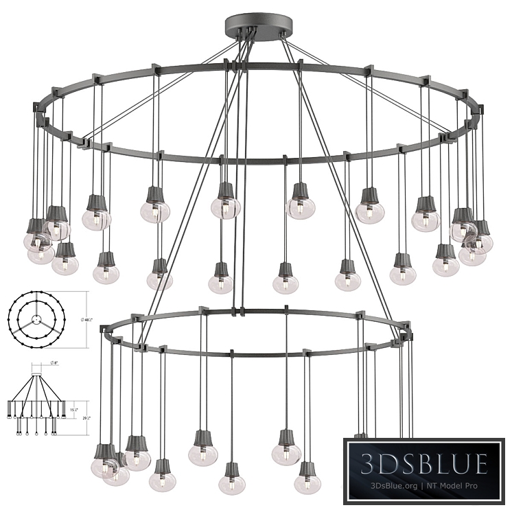 Suspenders, double, ring, pendant