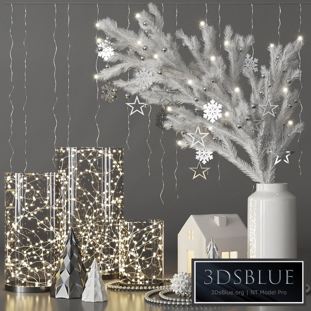 Christmas Decorative set with spruce branch and garlands