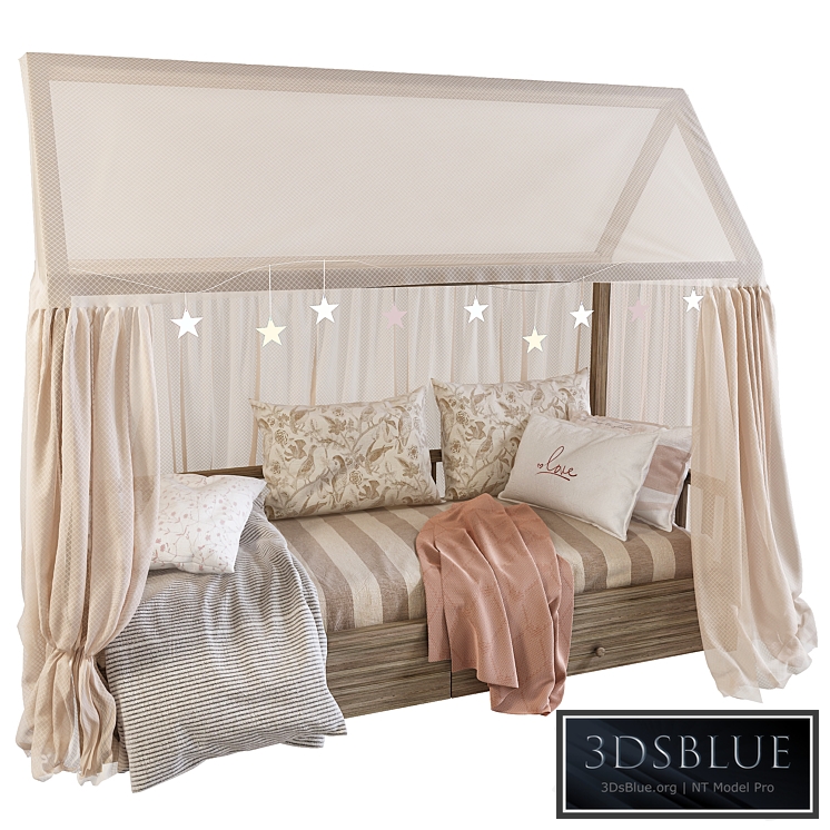 Children&#39;s bed with columns 4