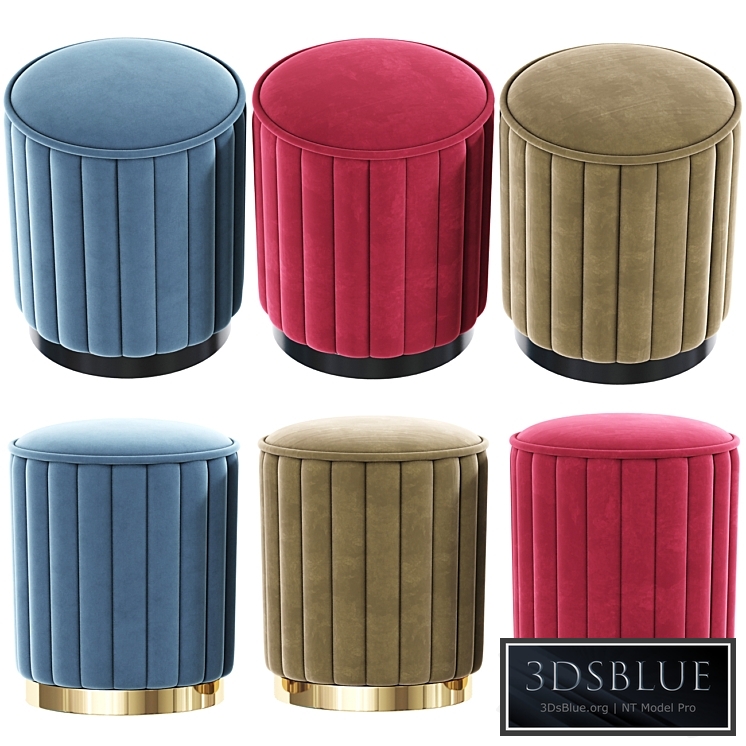 GE & YOBBY Round Fabric Ottoman