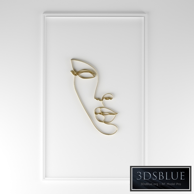 Metal wall panel woman face