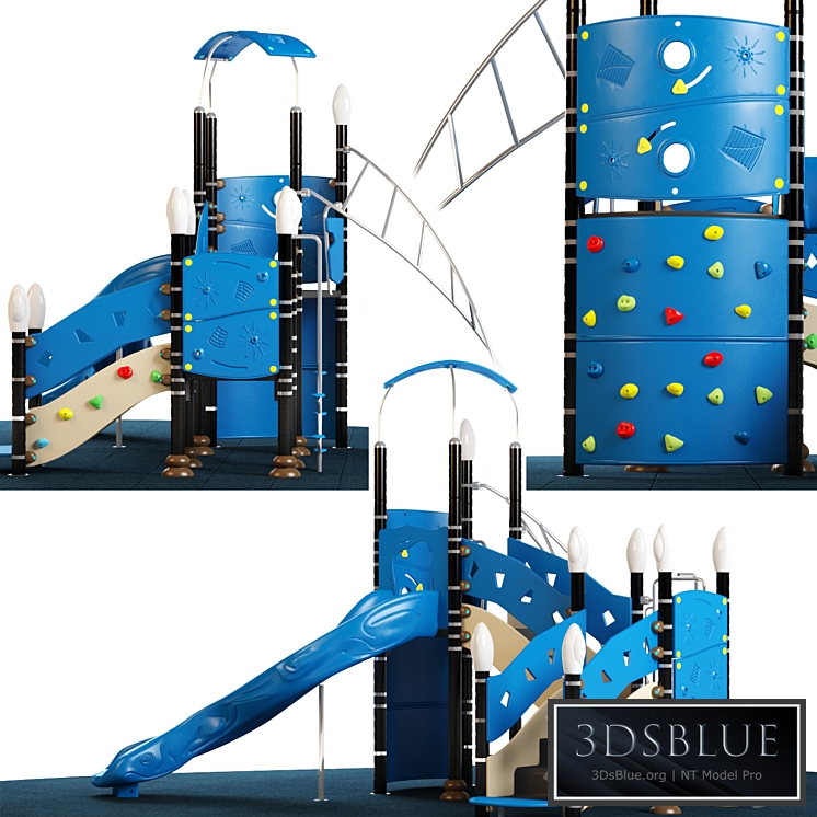 Kids playground equipment with slide climbing 03