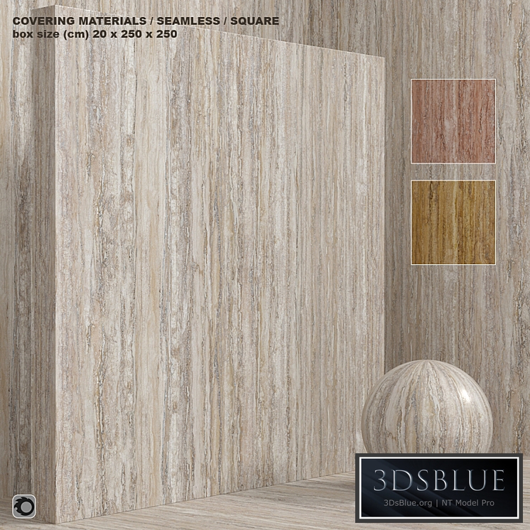 Material (seamless) - stone, travertine set 123
