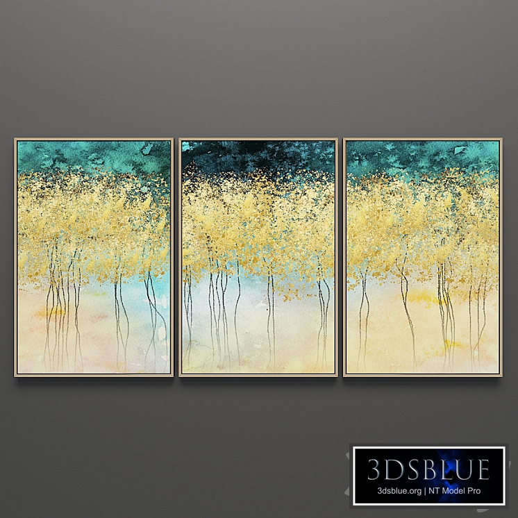 Set of triptych paintings 88