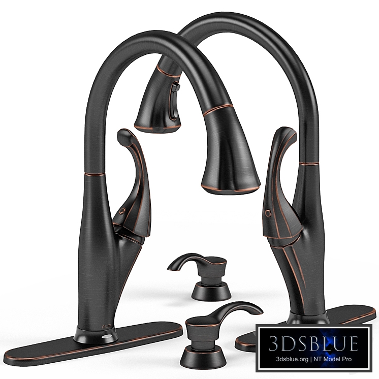 Delta Addison Kitchen Faucet, Pilar Soap Dispenser