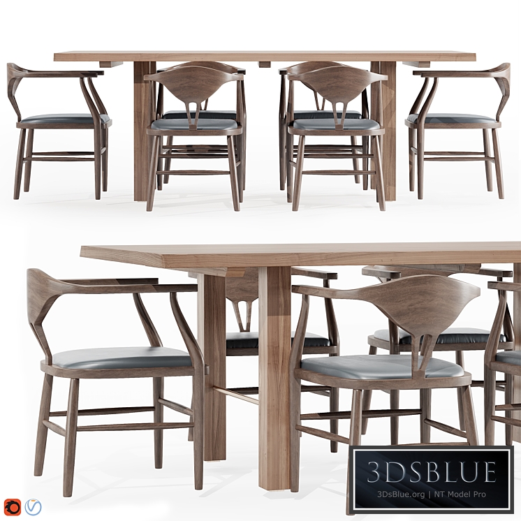 Montana Live Edge Dining Table with Peking B Dining Chairs