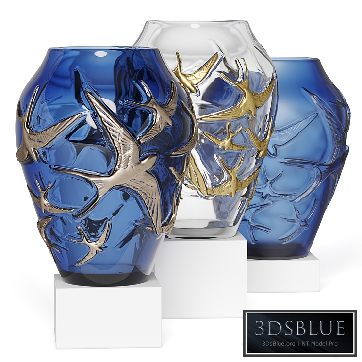 Lalique vase hirondelles