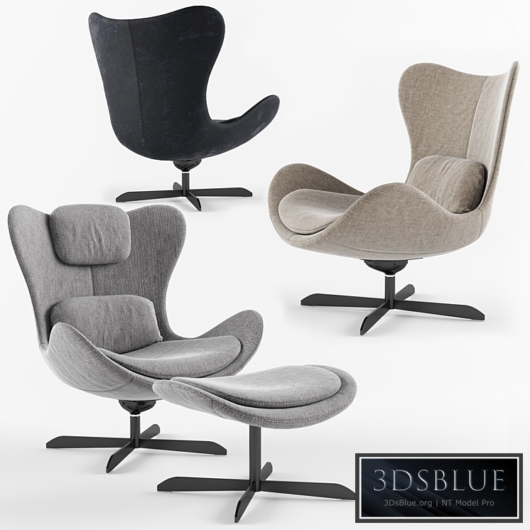 Calligaris LAZY armchair with 4 spoke base