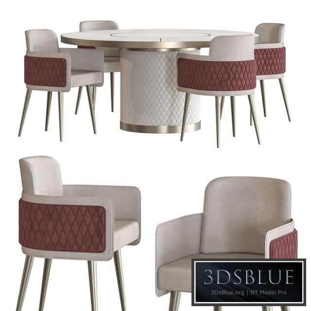 Amet Armchair and Signore Degli Anelli Steel Table by Reflex Dining Set