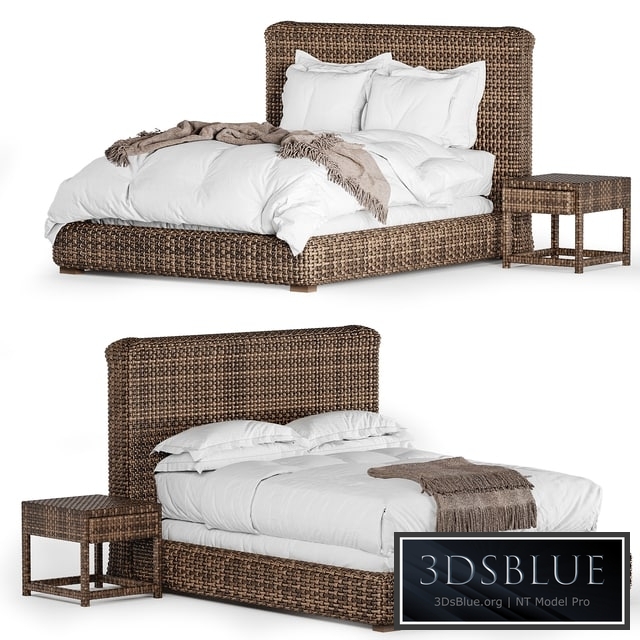 Restoration Hardware Antilles rattan bed