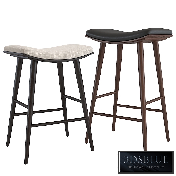 Bar stool West Elm Oak Wood Saddle Bar and Counter Stools