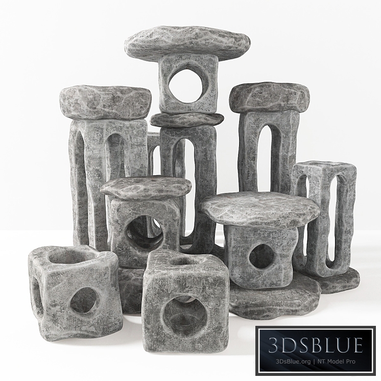 Stone cubic lamps N2